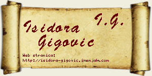 Isidora Gigović vizit kartica